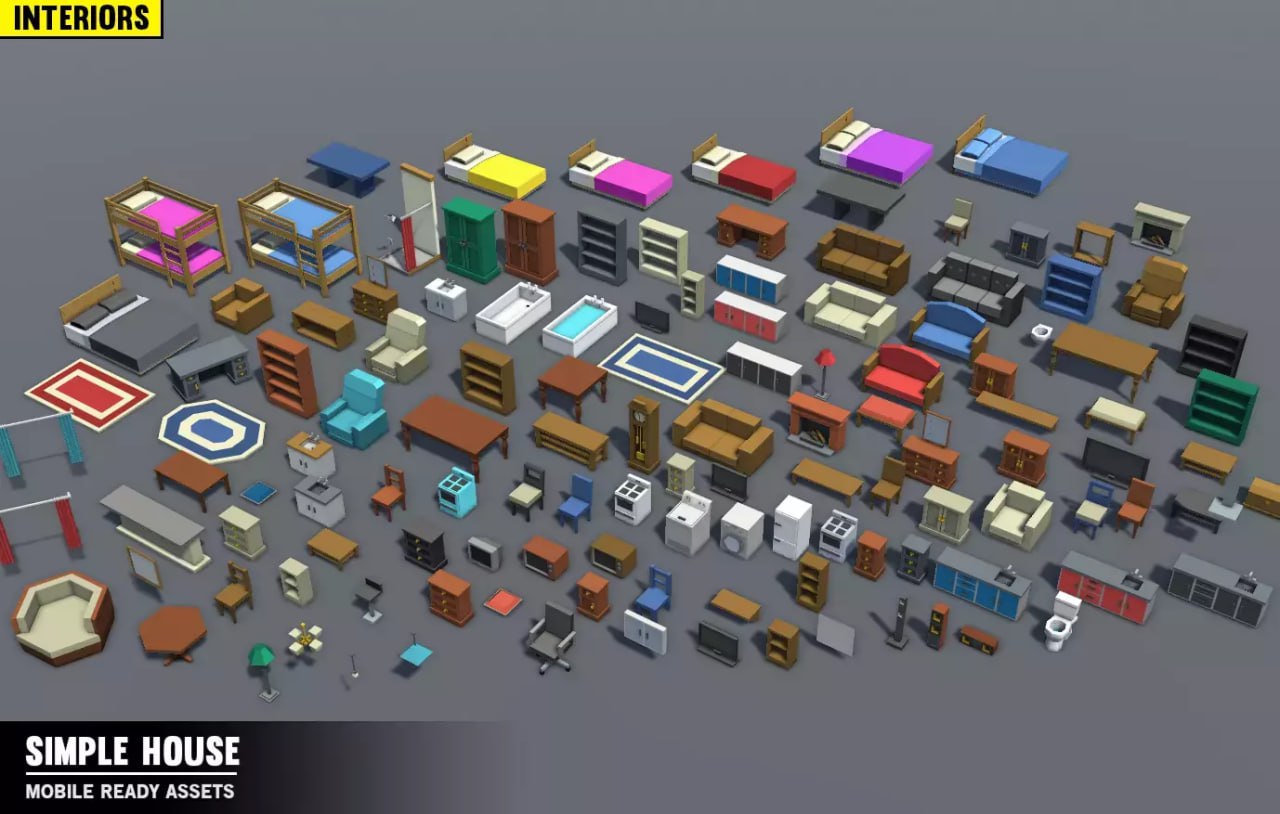 Simple House Interiors - Cartoon assets📱 - изображение 3